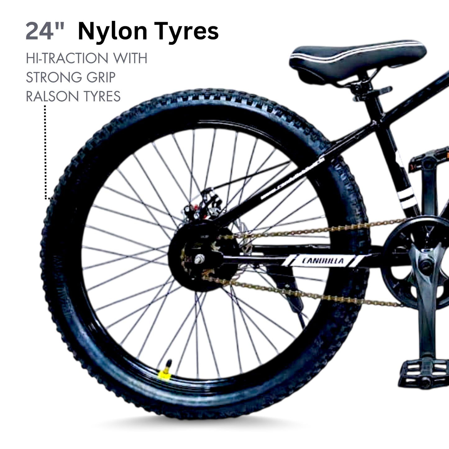 BLACK HAWK Single Speed MTB Mountain Bike 24"