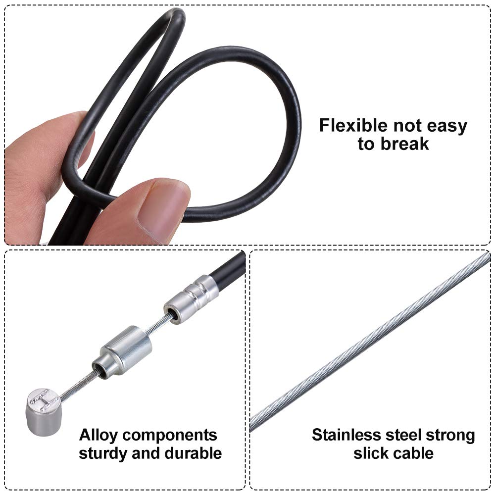 Bicycle friction free Brake Wire Front Rear Inner-Outer Set for Disc & V Brakes