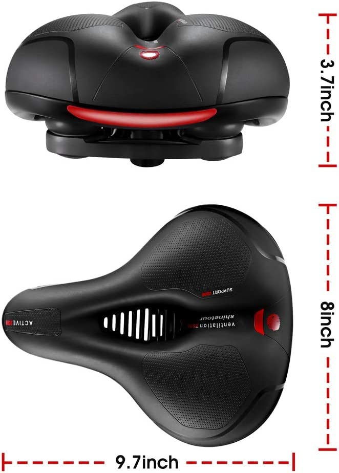 Premium Wide Comfort Bicycle Saddle | Ergonomic Soft Cushion Seat | Shock Absorbing | Breathable Design
