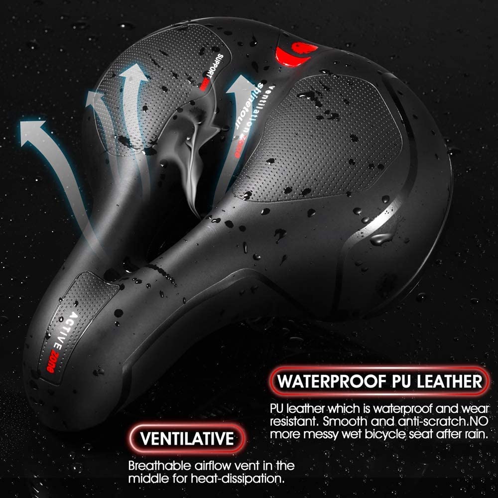 Premium Wide Comfort Bicycle Saddle | Ergonomic Soft Cushion Seat | Shock Absorbing | Breathable Design