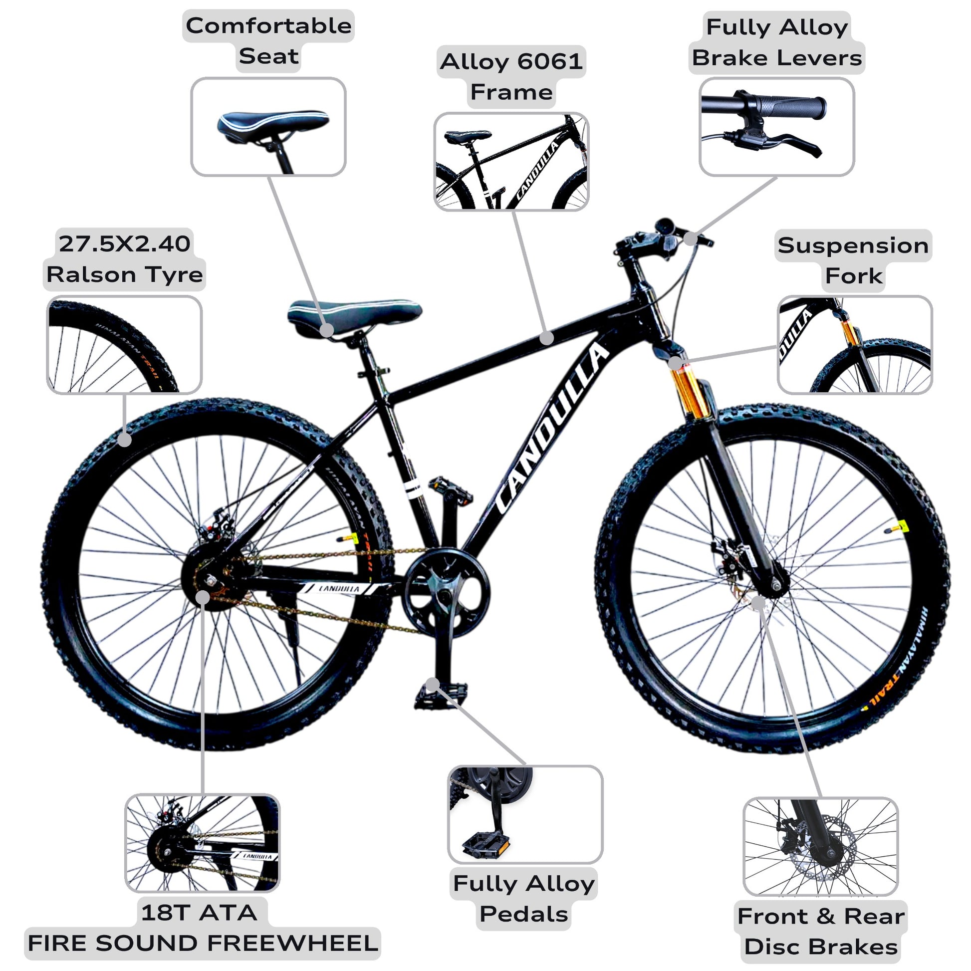 hawk mountainbike ALLOY 6061 BLACK HAWK Single Speed MTB Mountain Bike 27.5" – CANDULLA BIKES