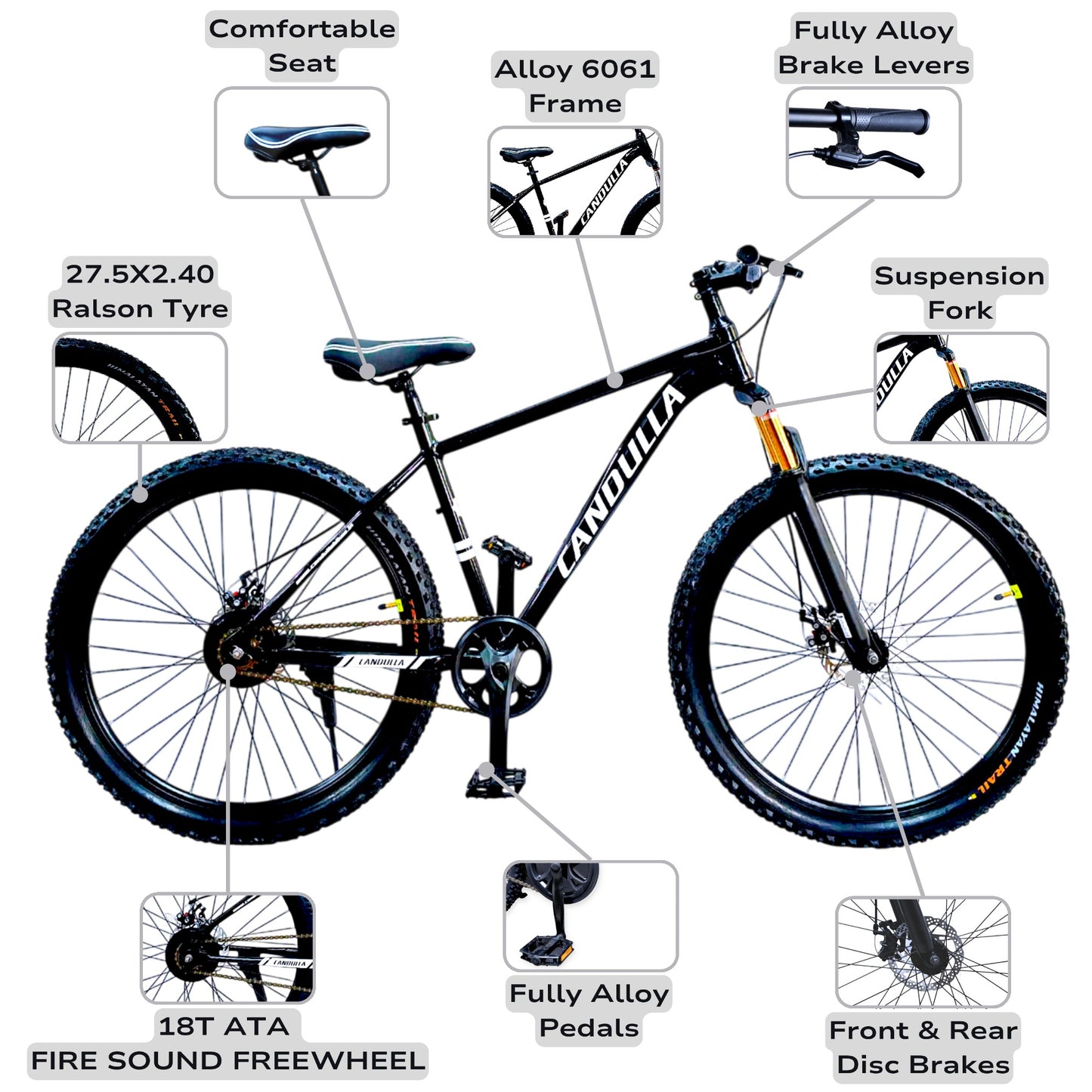 ALLOY 6061 BLACK HAWK Single Speed MTB Mountain Bike 27.5"