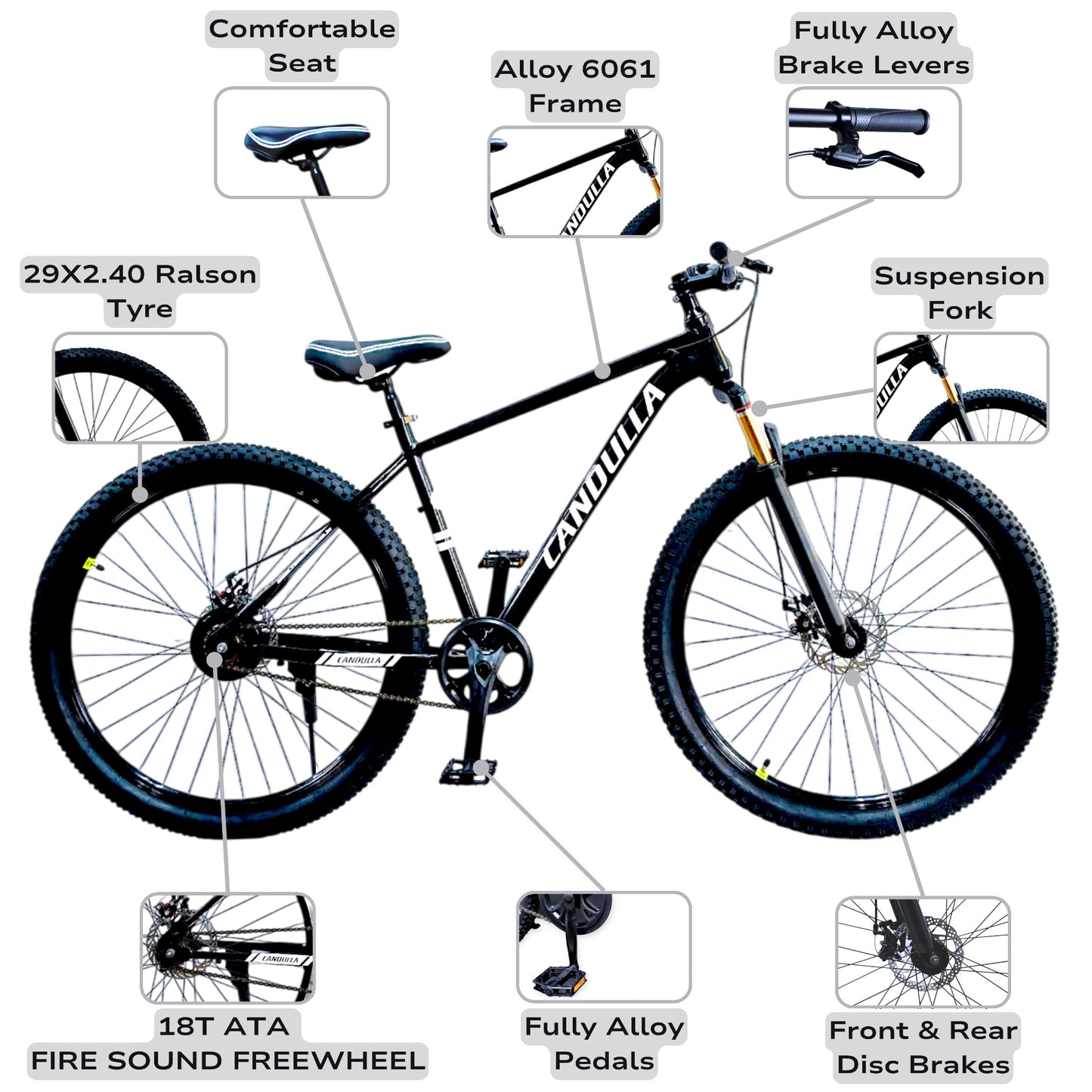 ALLOY 6061 BLACK HAWK Single Speed MTB Mountain Bike 29"