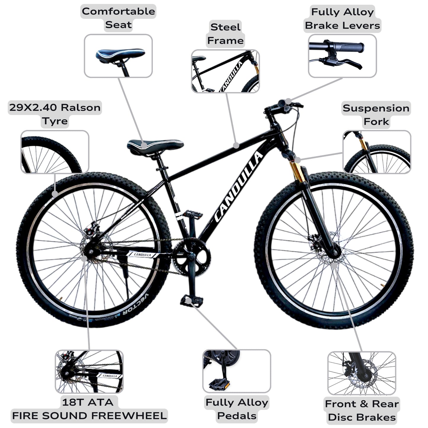 BLACK HAWK Single Speed MTB Mountain Bike 29"