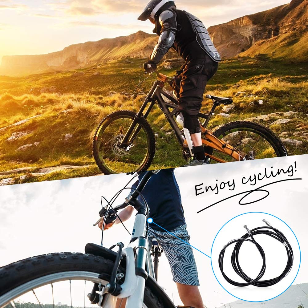 Bicycle friction free Brake Wire Front Rear Inner-Outer Set for Disc & V Brakes