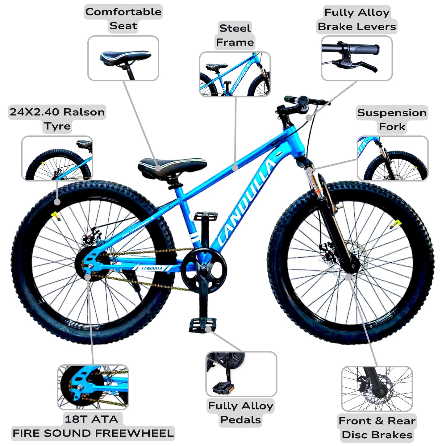 GLACIER Single Speed MTB Mountain Bike 24"