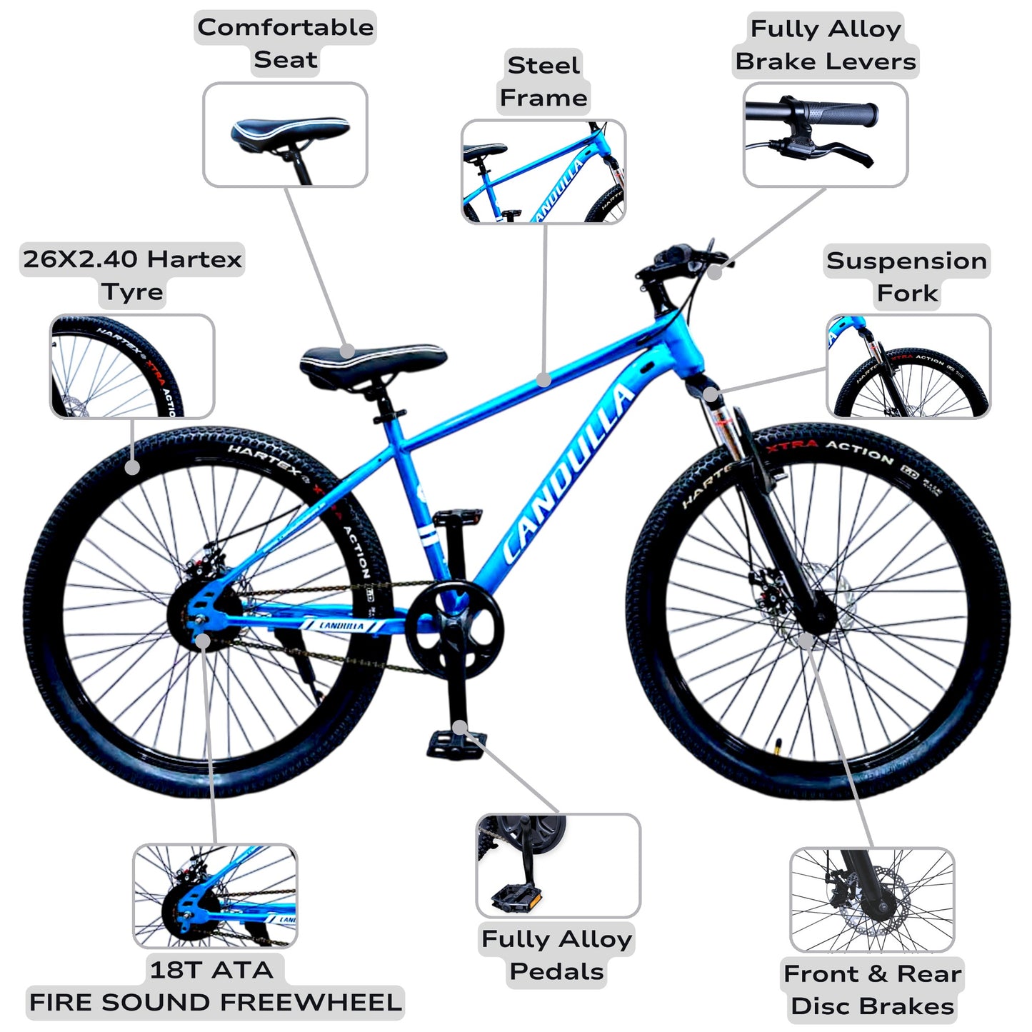 GLACIER Single Speed MTB Mountain Bike 26"