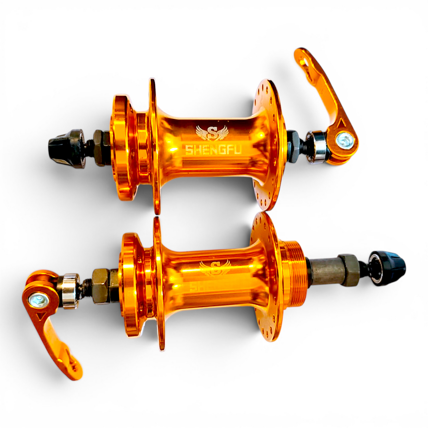 1 Pair Bike Front & Rear Hub Disc Brake Hub Set 36Hole w/Quick Release Gold|1 Piece Front Hub| Hubs