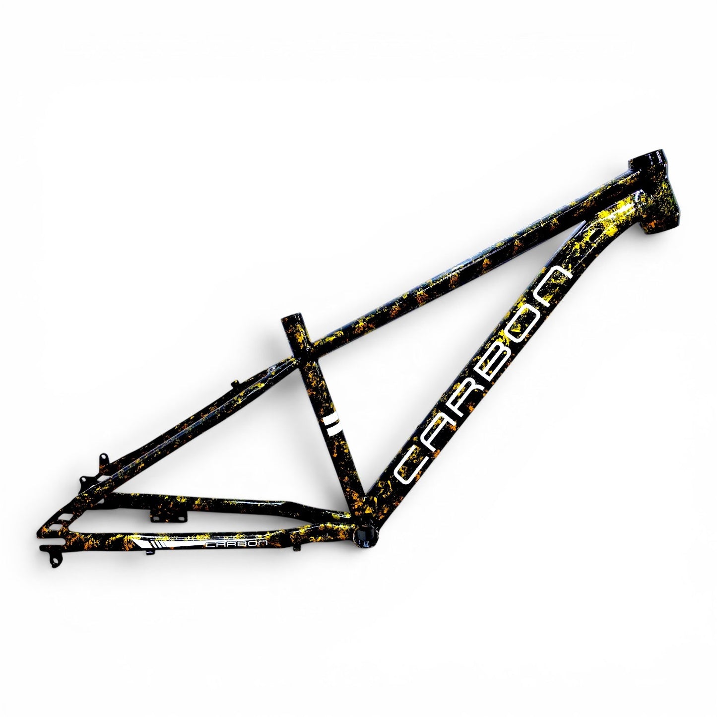 Carbon Steel Bicycle Frame | 16 Inch Frame | 26 Inch Wheel Compatible | Black & Gold Splatter Finish