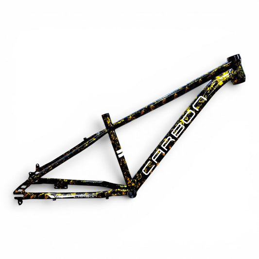 Carbon Steel Bicycle Frame | 16 Inch Frame | 26 Inch Wheel Compatible | Black & Gold Splatter Finish
