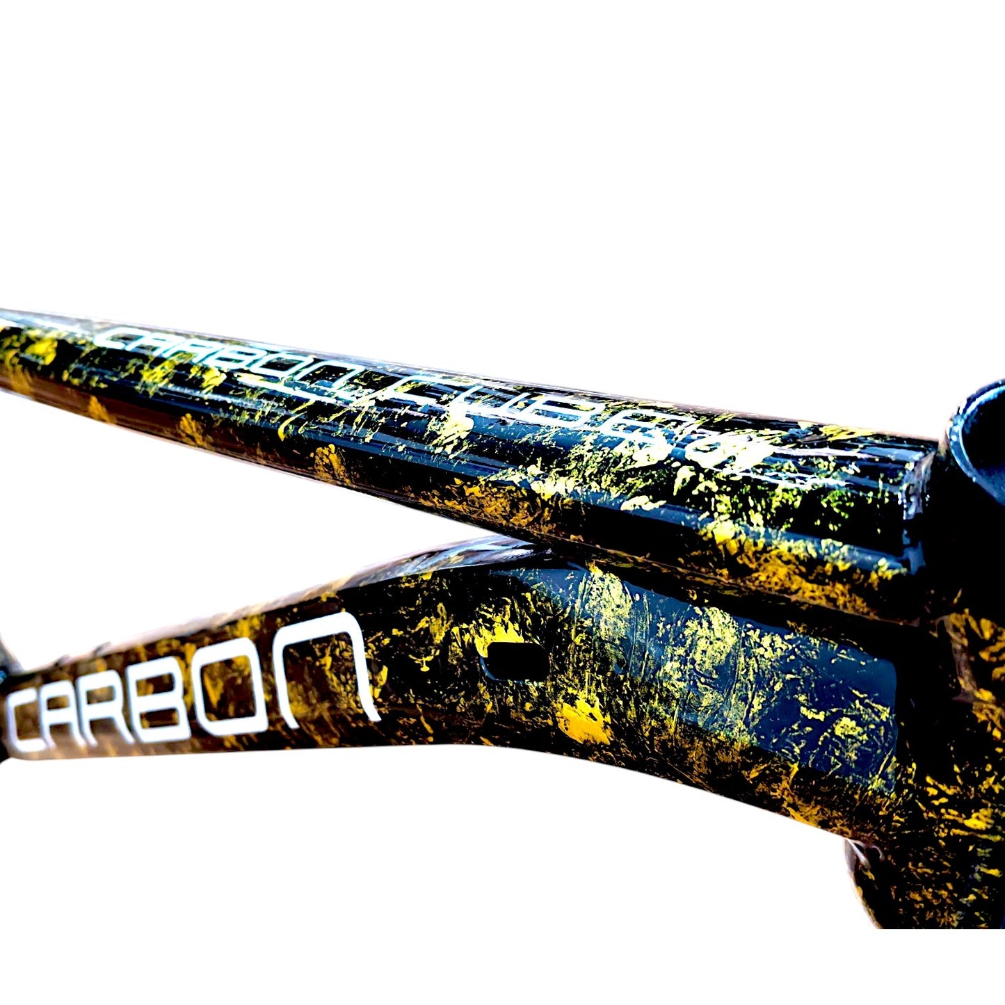 Carbon Steel Bicycle Frame | 16 Inch Frame | 26 Inch Wheel Compatible | Black & Gold Splatter Finish