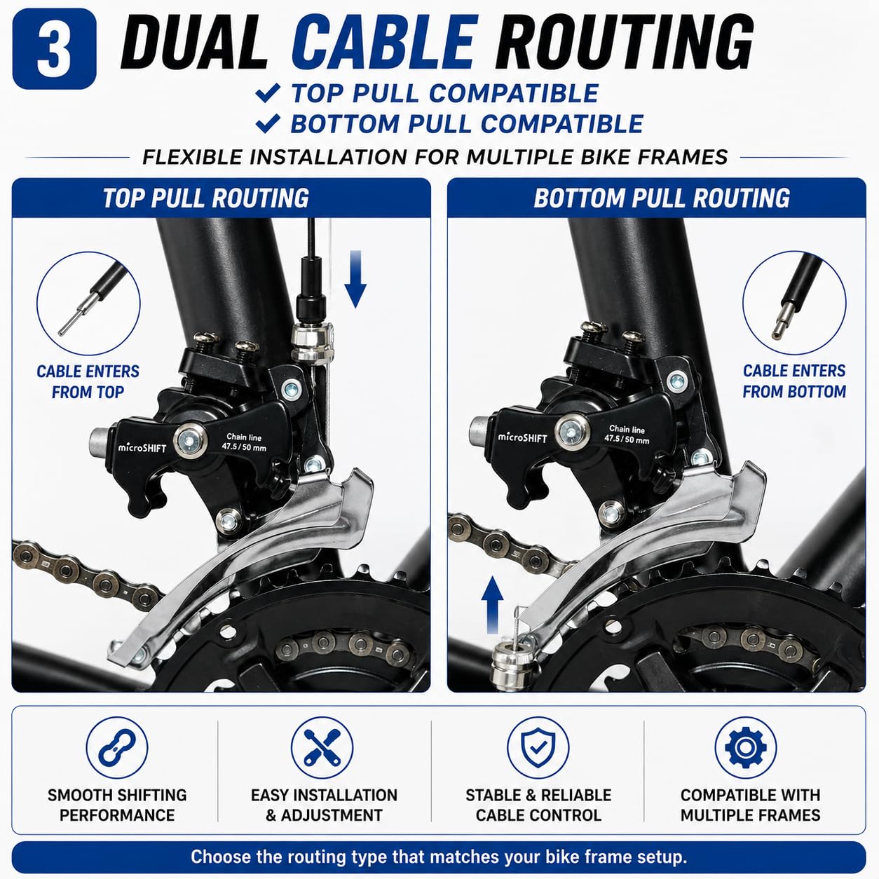 MicroSHIFT Front Derailleur | Bicycle Front Gear Machine | MTB Front Gear Shifter for Multi-Speed Cycle