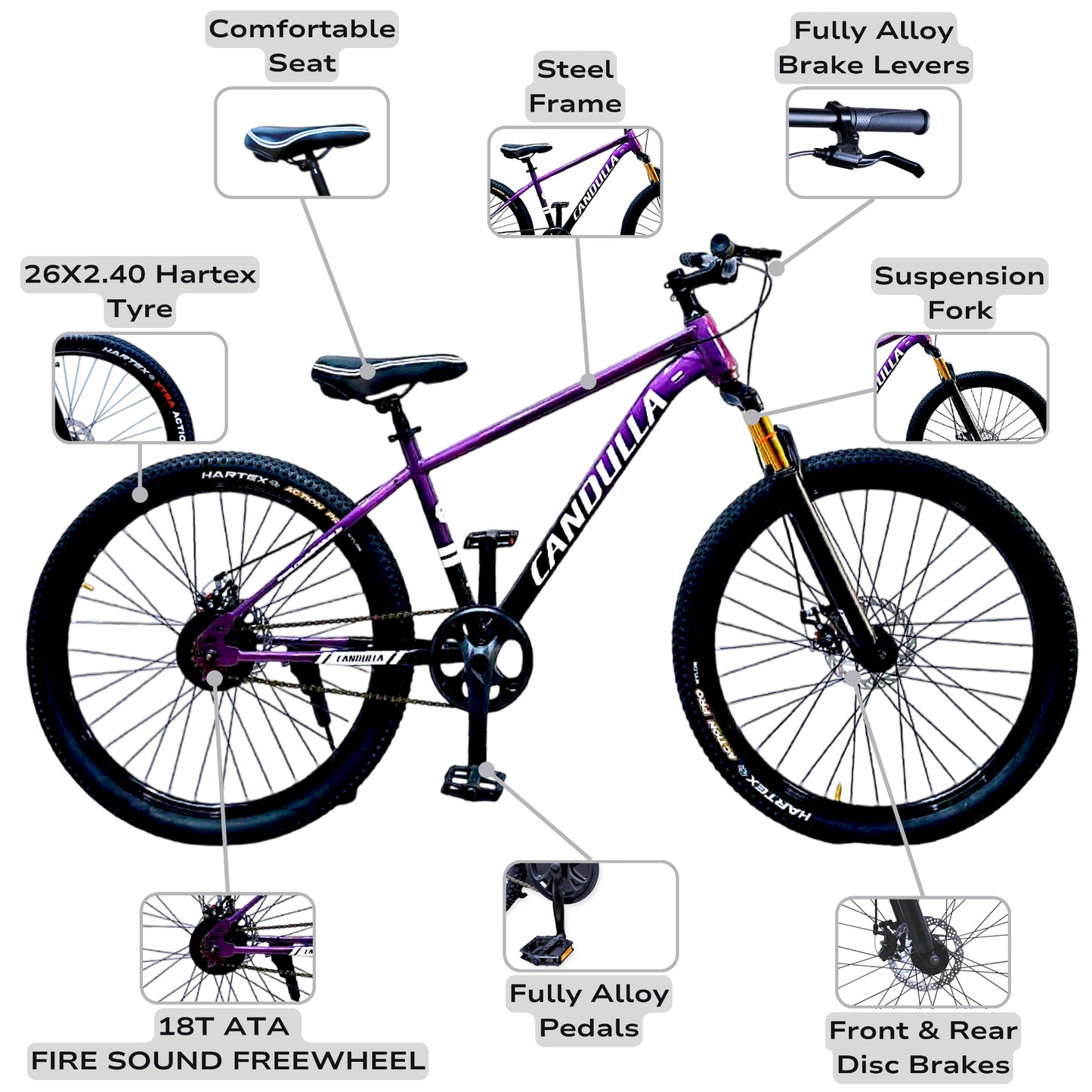 OBSIDIAN Single Speed MTB Mountain Bike 26"