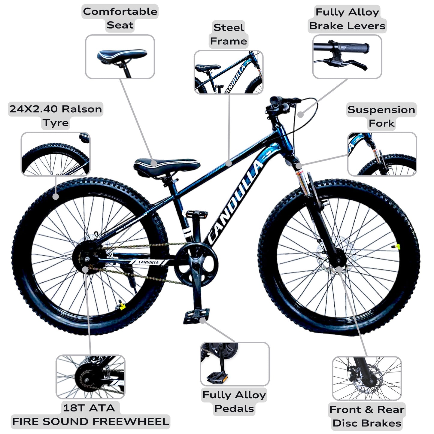 QUANTUM G1 Single Speed MTB Mountain Bike 24"