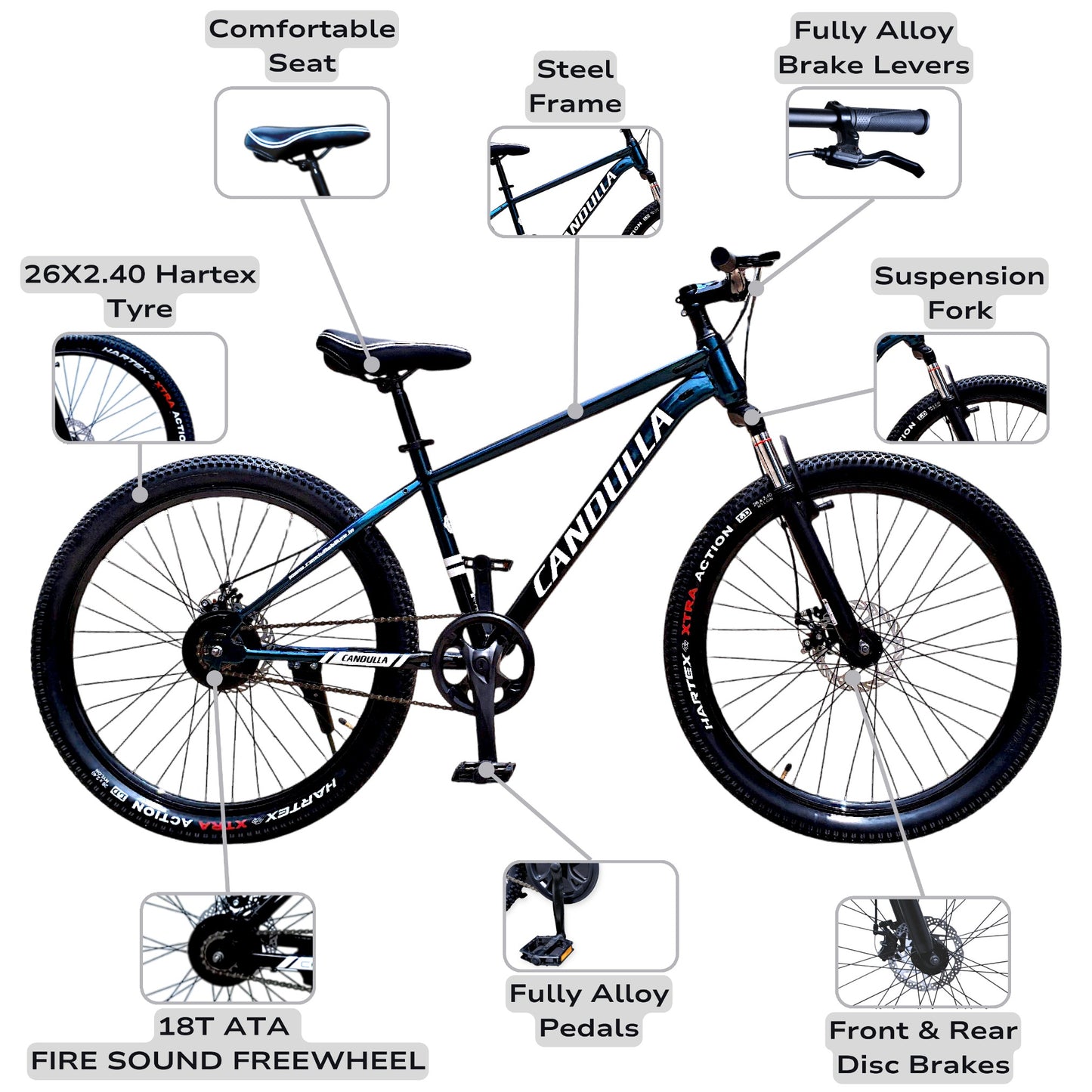 QUANTUM G1 Single Speed MTB Mountain Bike 26"